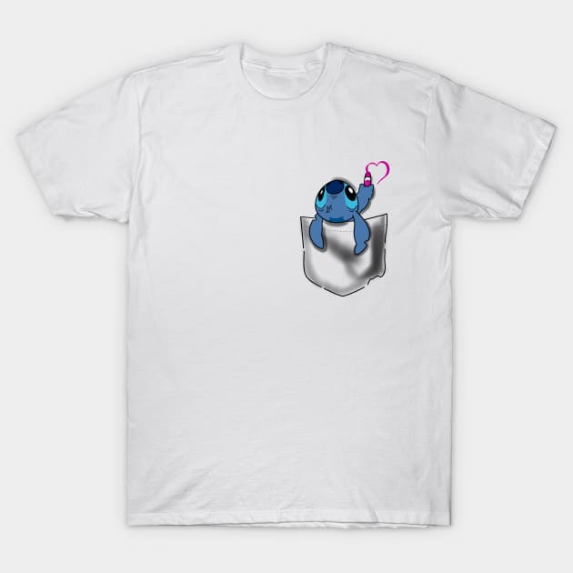 Cute pocket Stitch 2 T-Shirt by OktInk